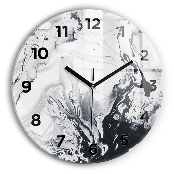 Wanduhr rund Abstrakte Tintenmurmel