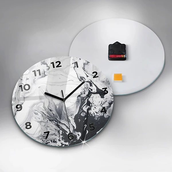 Wanduhr rund Abstrakte Tintenmurmel
