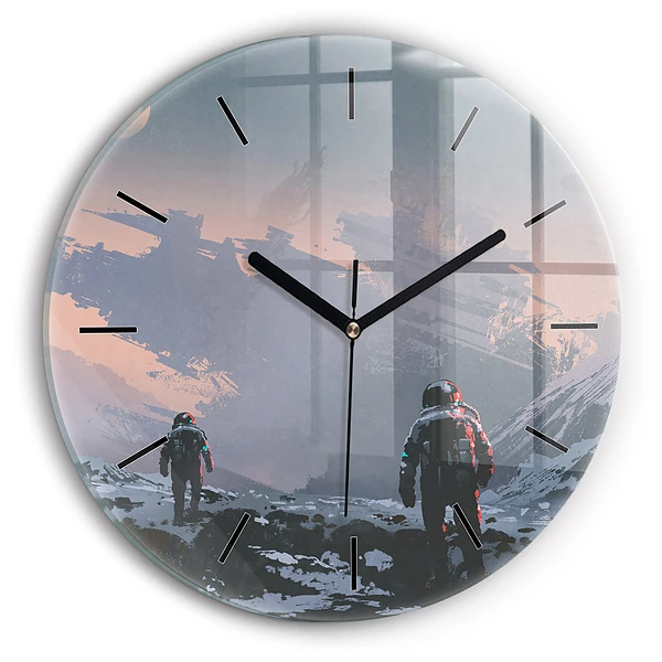Wanduhr rund Astronauten Milchstraße