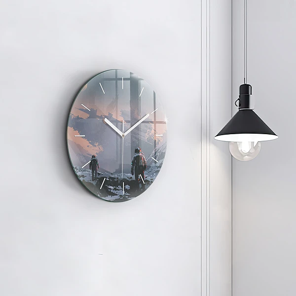 Wanduhr rund Astronauten Milchstraße