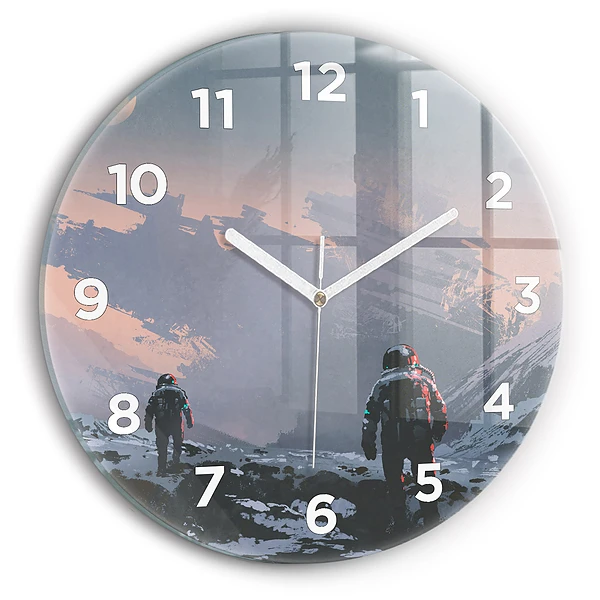 Wanduhr rund Astronauten Milchstraße