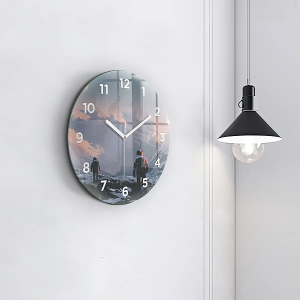 Wanduhr rund Astronauten Milchstraße