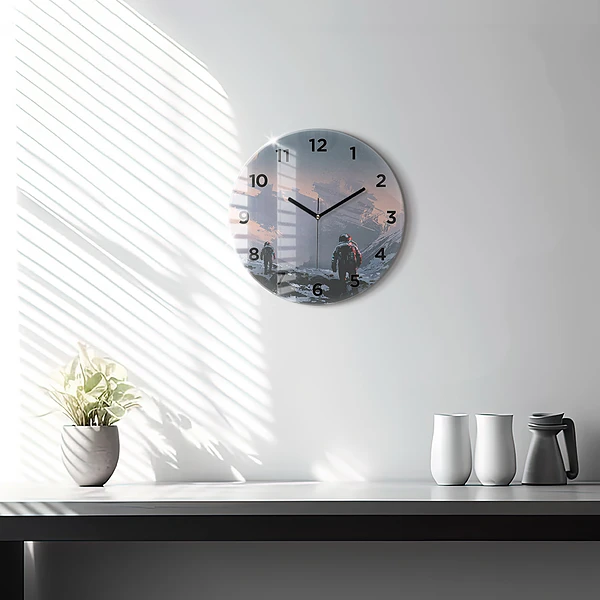 Wanduhr rund Astronauten Milchstraße
