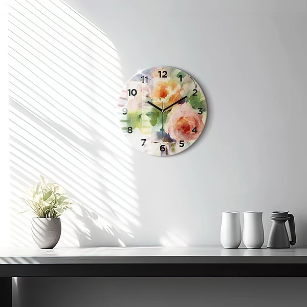 Wanduhr rund Visualisierung der Natur