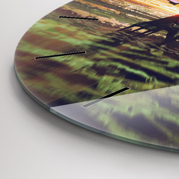 Wanduhr rund Konzert am Strand