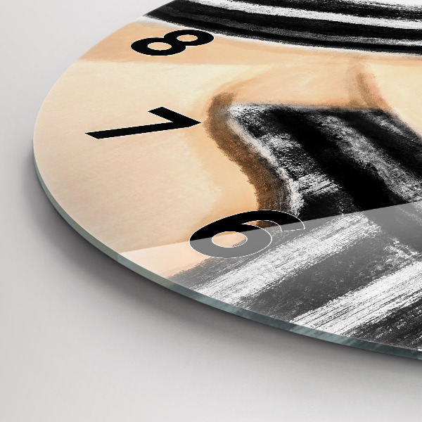 Wanduhr rund mit motiv Frau in Schwarz und Weiß