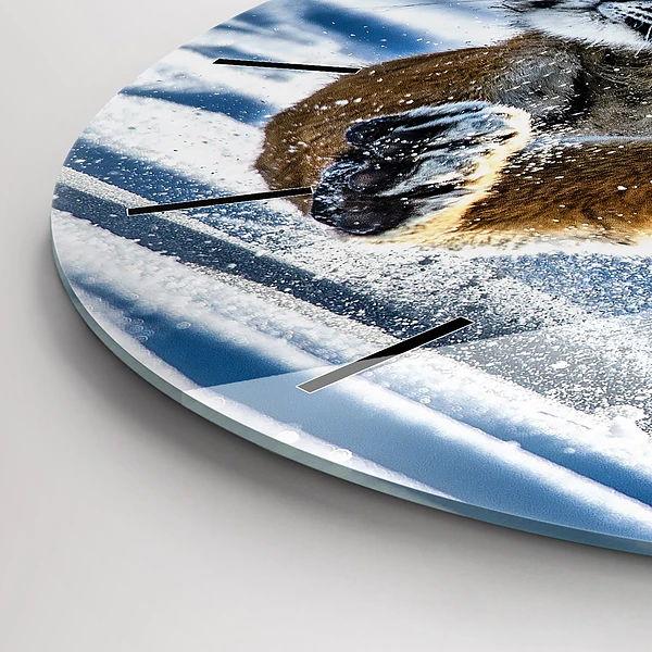 Wanduhr glas rund Mutiger Schritt vorwärts