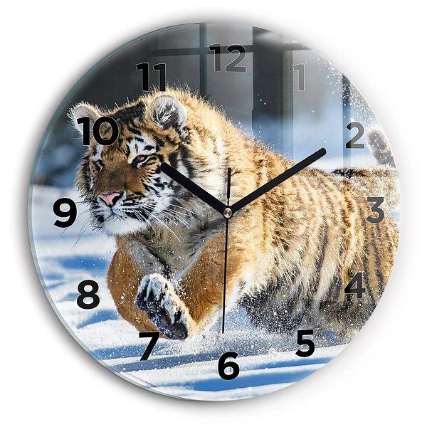 Wanduhr glas rund Mutiger Schritt vorwärts