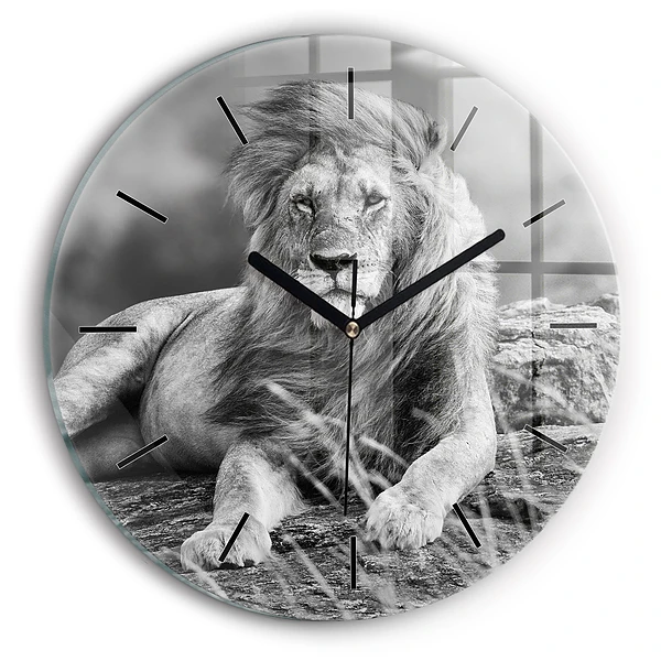 Wanduhr rund Abstrakt - Löwe