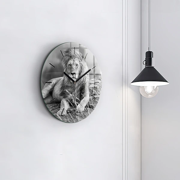 Wanduhr rund Abstrakt - Löwe