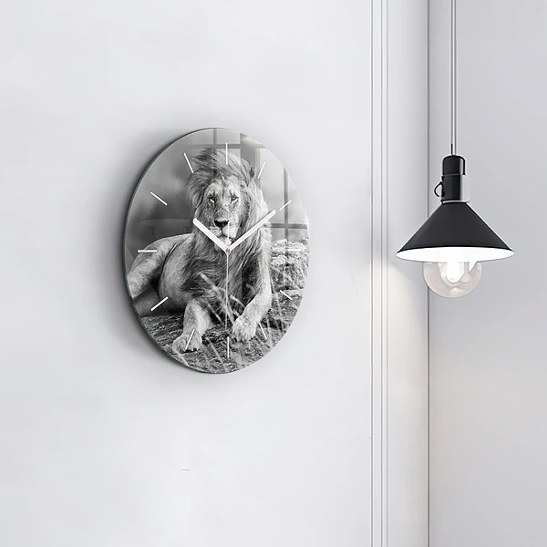 Wanduhr rund Abstrakt - Löwe