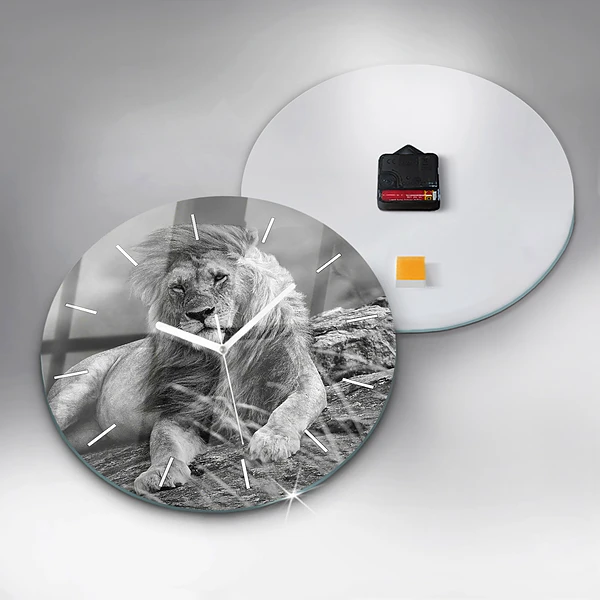 Wanduhr rund Abstrakt - Löwe