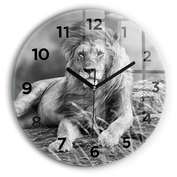 Wanduhr rund Abstrakt - Löwe