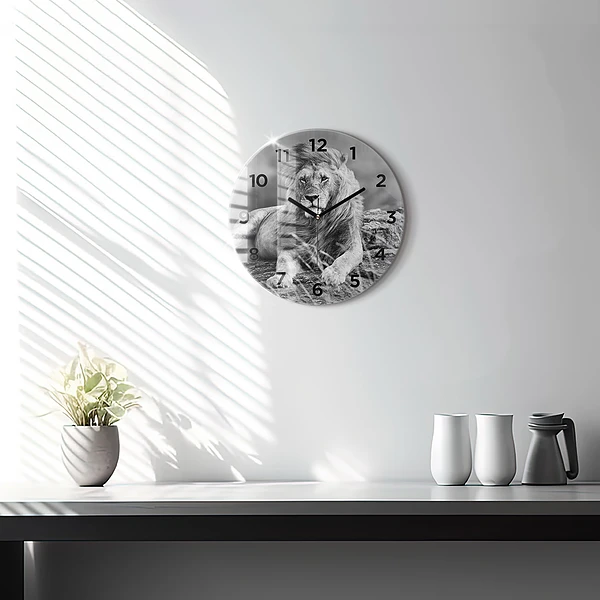 Wanduhr rund Abstrakt - Löwe