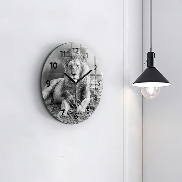 Wanduhr rund Abstrakt - Löwe