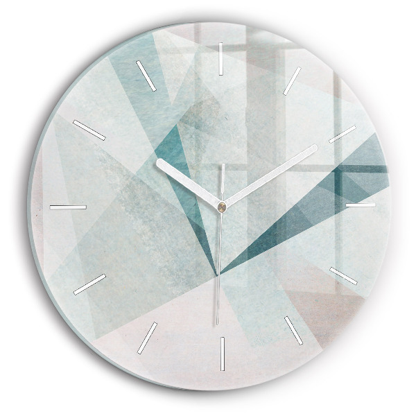 Wanduhr glas rund Dreiecke Abstrakte Textur