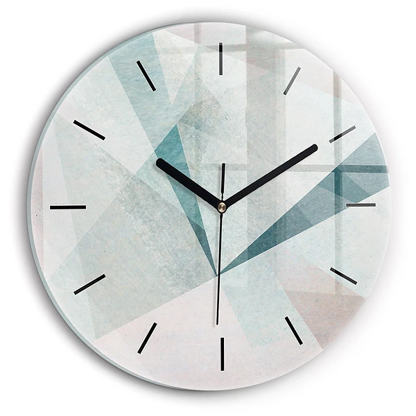 Wanduhr glas rund Dreiecke Abstrakte Textur