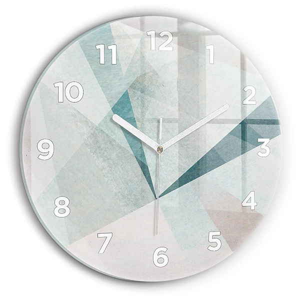 Wanduhr glas rund Dreiecke Abstrakte Textur