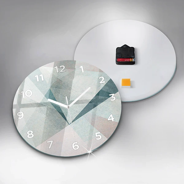 Wanduhr glas rund Dreiecke Abstrakte Textur