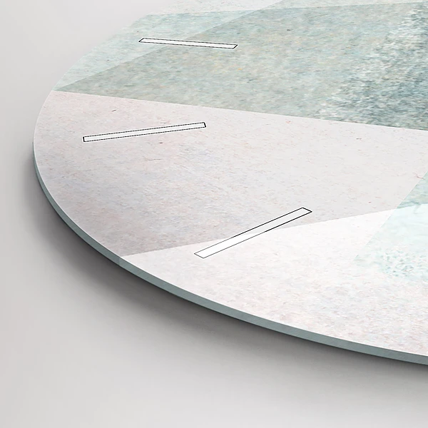 Wanduhr glas rund Dreiecke Abstrakte Textur