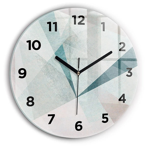 Wanduhr glas rund Dreiecke Abstrakte Textur