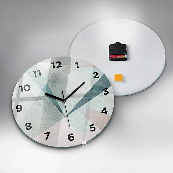 Wanduhr glas rund Dreiecke Abstrakte Textur