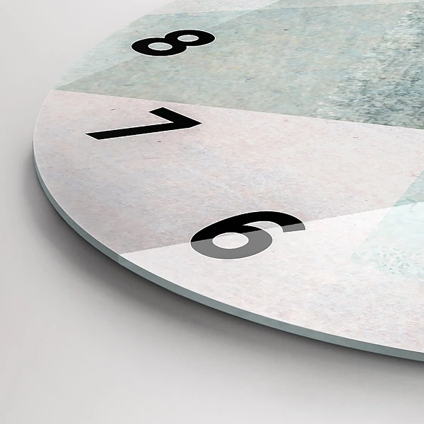Wanduhr glas rund Dreiecke Abstrakte Textur