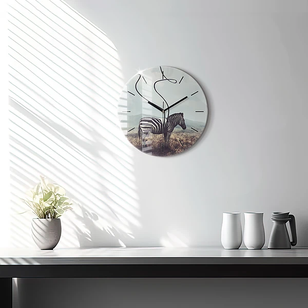 Wanduhr rund mit motiv Zebra - Abstraktion