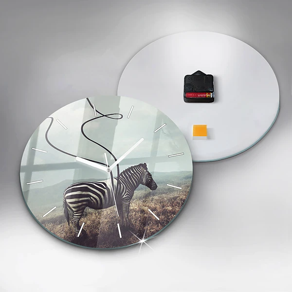 Wanduhr rund mit motiv Zebra - Abstraktion