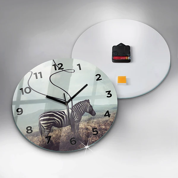 Wanduhr rund mit motiv Zebra - Abstraktion