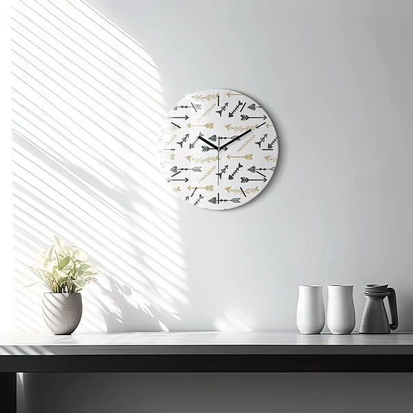 Wanduhr rund mit motiv Geometrisches Hipster-Muster