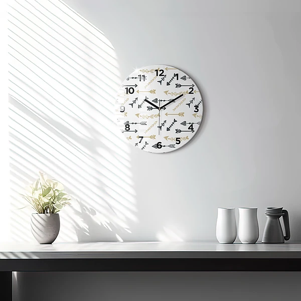 Wanduhr rund mit motiv Geometrisches Hipster-Muster