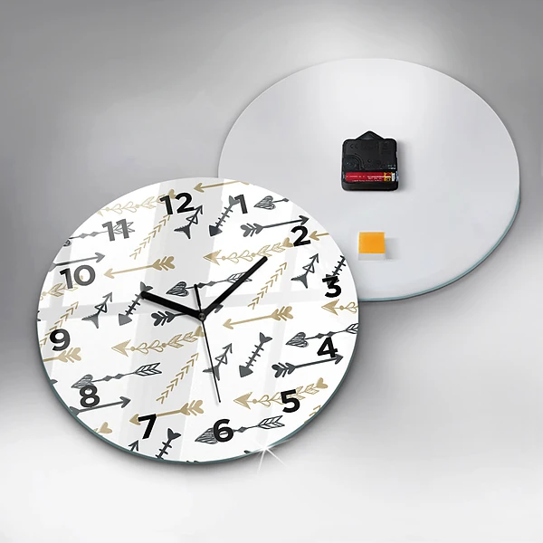Wanduhr rund mit motiv Geometrisches Hipster-Muster