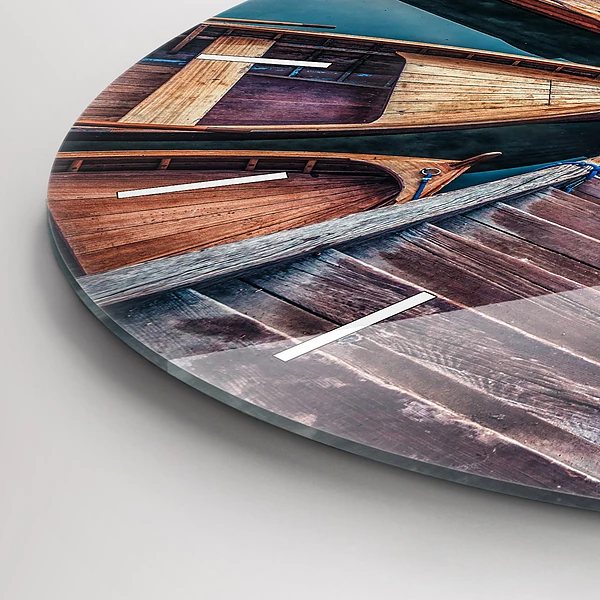Wanduhr rund Plattform und See