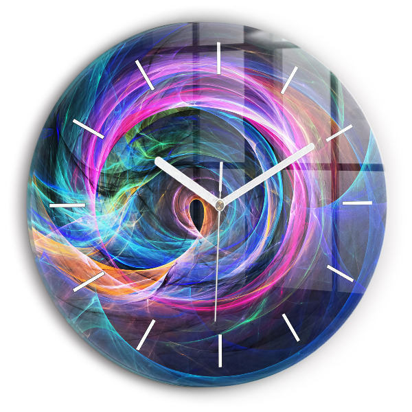 Wanduhr rund mit motiv Buntes Fraktal