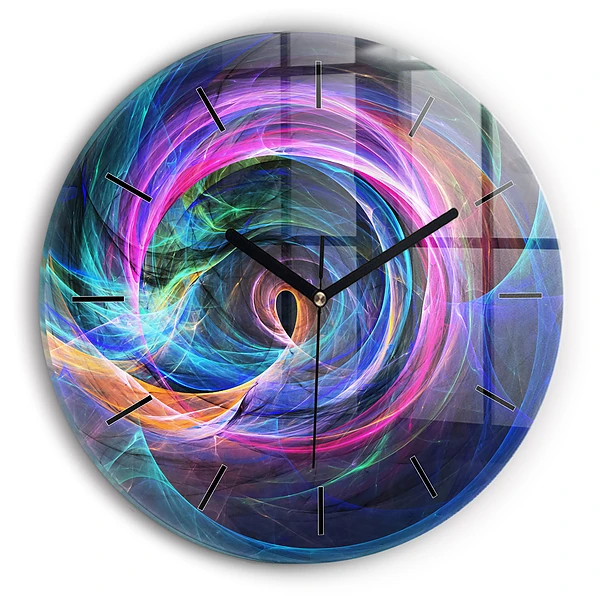 Wanduhr rund mit motiv Buntes Fraktal