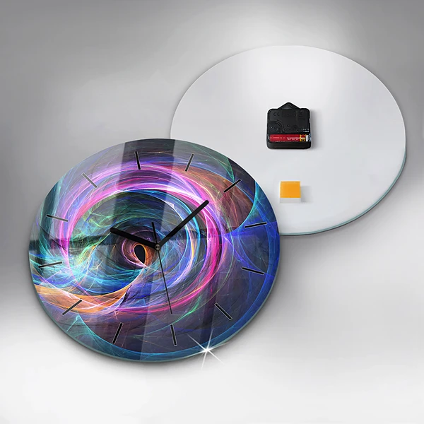 Wanduhr rund mit motiv Buntes Fraktal