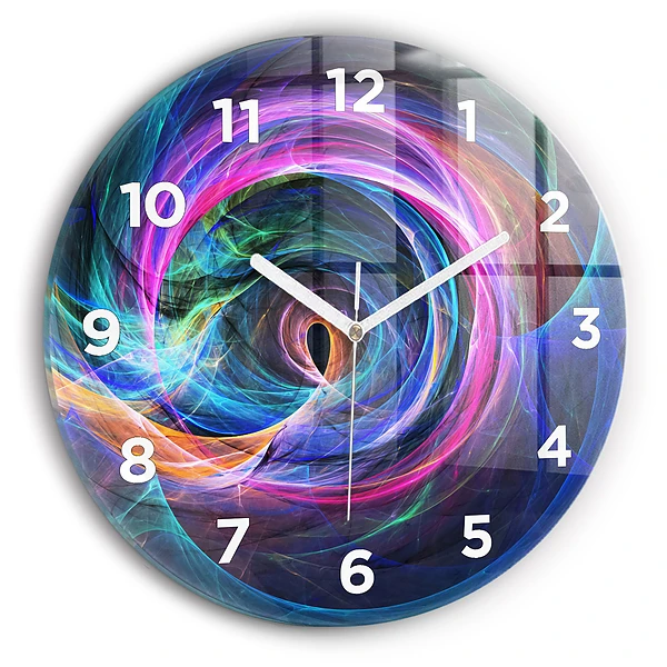 Wanduhr rund mit motiv Buntes Fraktal