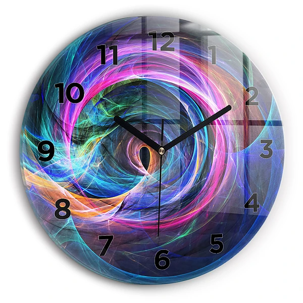 Wanduhr rund mit motiv Buntes Fraktal