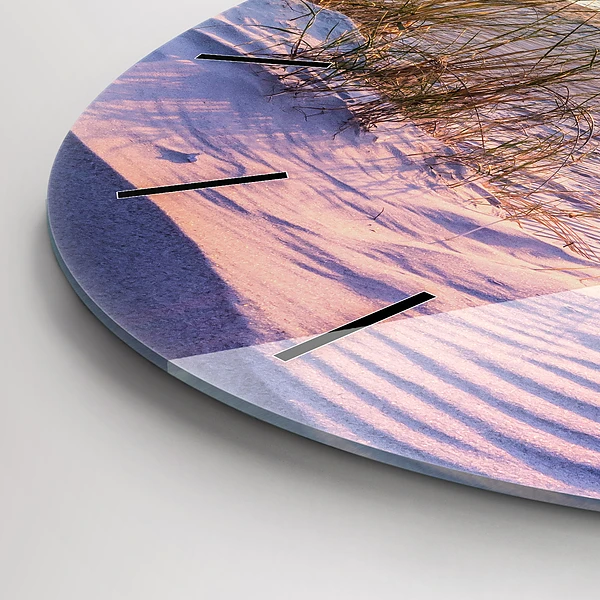 Wanduhr glas rund Polnischer Sonnenuntergang am Meer