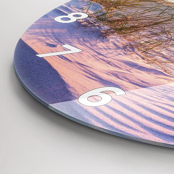 Wanduhr glas rund Polnischer Sonnenuntergang am Meer