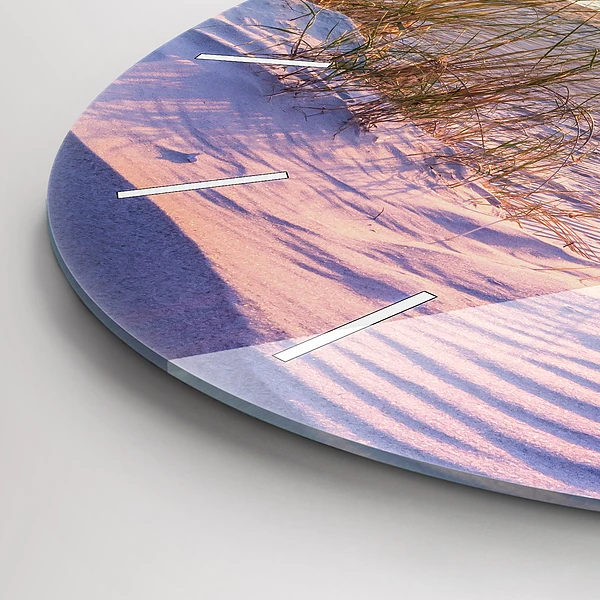 Wanduhr glas rund Polnischer Sonnenuntergang am Meer