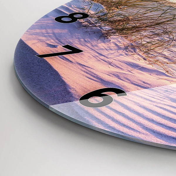 Wanduhr glas rund Polnischer Sonnenuntergang am Meer