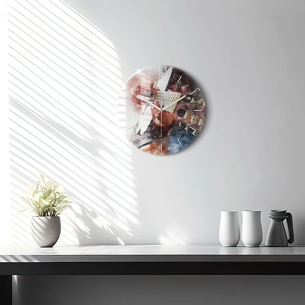 Wanduhr rund mit motiv Gitarren-Visualisierung