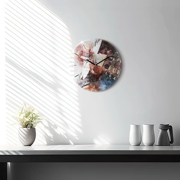 Wanduhr rund mit motiv Gitarren-Visualisierung