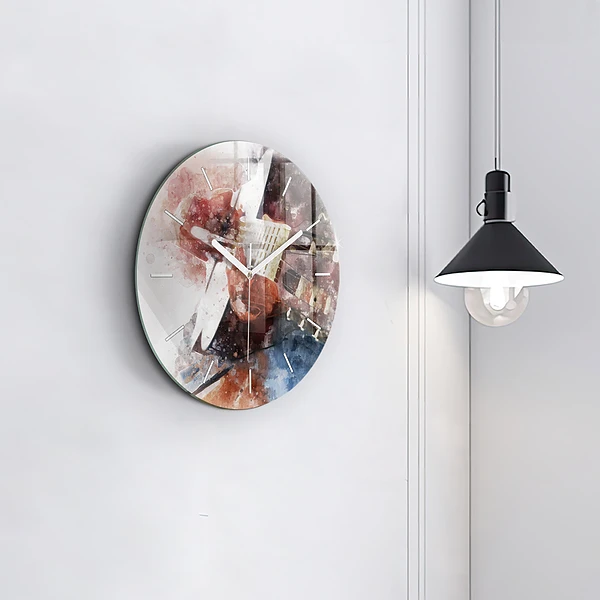 Wanduhr rund mit motiv Gitarren-Visualisierung