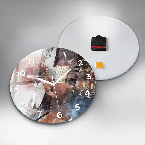 Wanduhr rund mit motiv Gitarren-Visualisierung