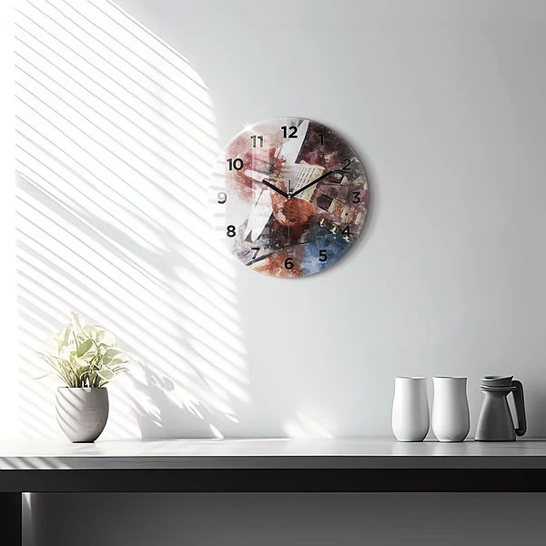 Wanduhr rund mit motiv Gitarren-Visualisierung