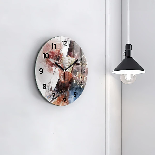 Wanduhr rund mit motiv Gitarren-Visualisierung