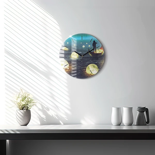 Wanduhr rund mit motiv Abstraktion